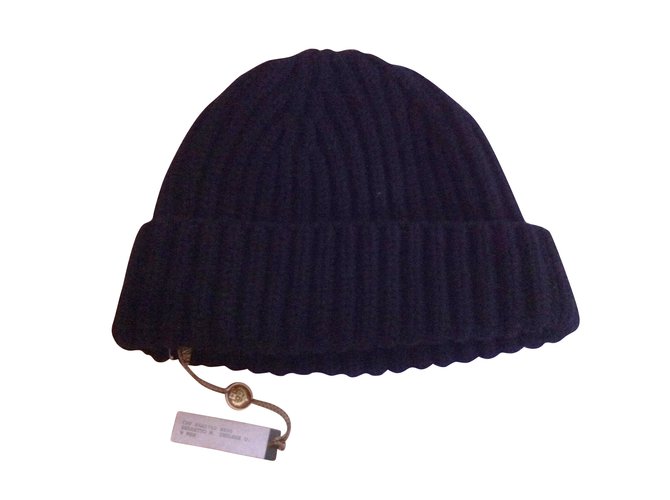 Loro Piana Chapeaux, bonnets Cachemire Noir  ref.10584